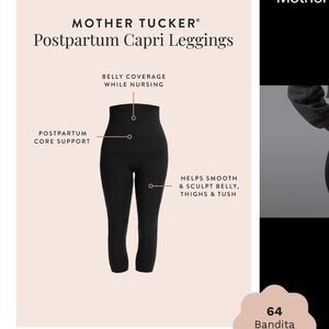 *NEW* never worn -black mother tucker leggings supports postpartum belly, size S